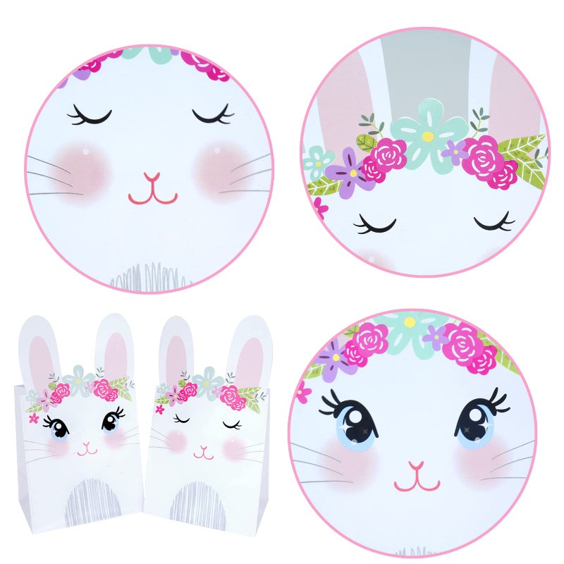 WEEPA 20 Pack Easter Bunny Gift Bags for Easter Cute Bunny Paper Treat Bag Party Favor Gift Candy Bags for Birthday - Image 3